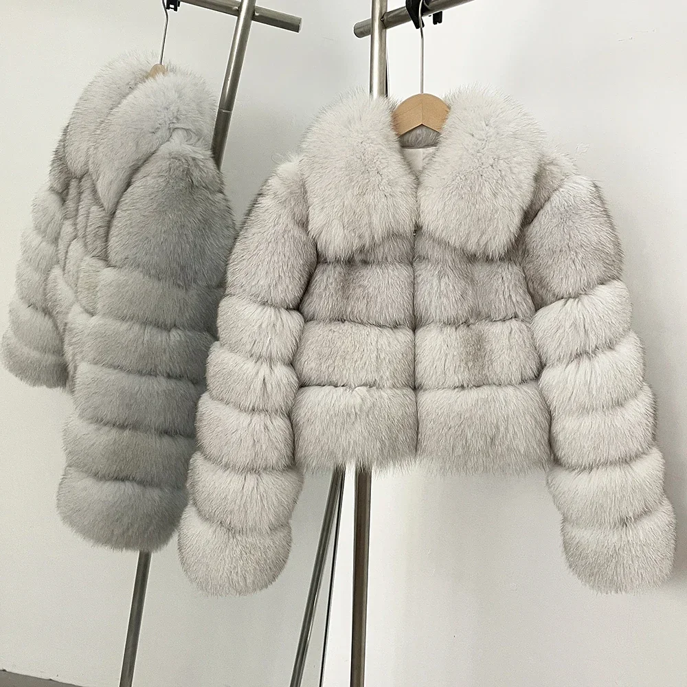 

Natural Fox Fur Jacket for Women Winter Short Real Fur Coat Warm Female Down Jacket Fashion Clothes Lady Autumn Style Fur Coat