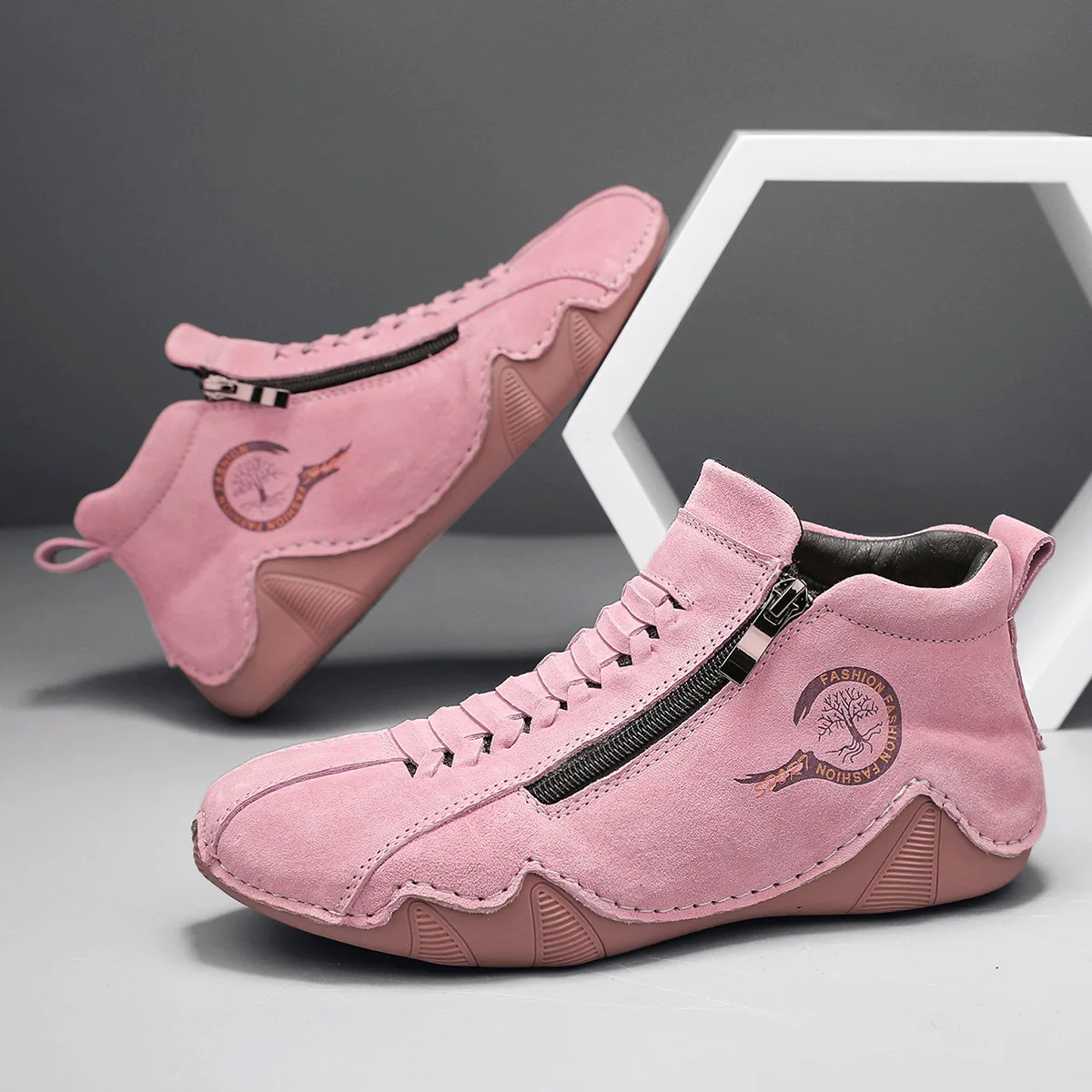 women's-boots-2024-large-size-outdoor-casual-shoes-mid-calf-leather-boots-comfortable-breathable-round-toe-rubber-sole