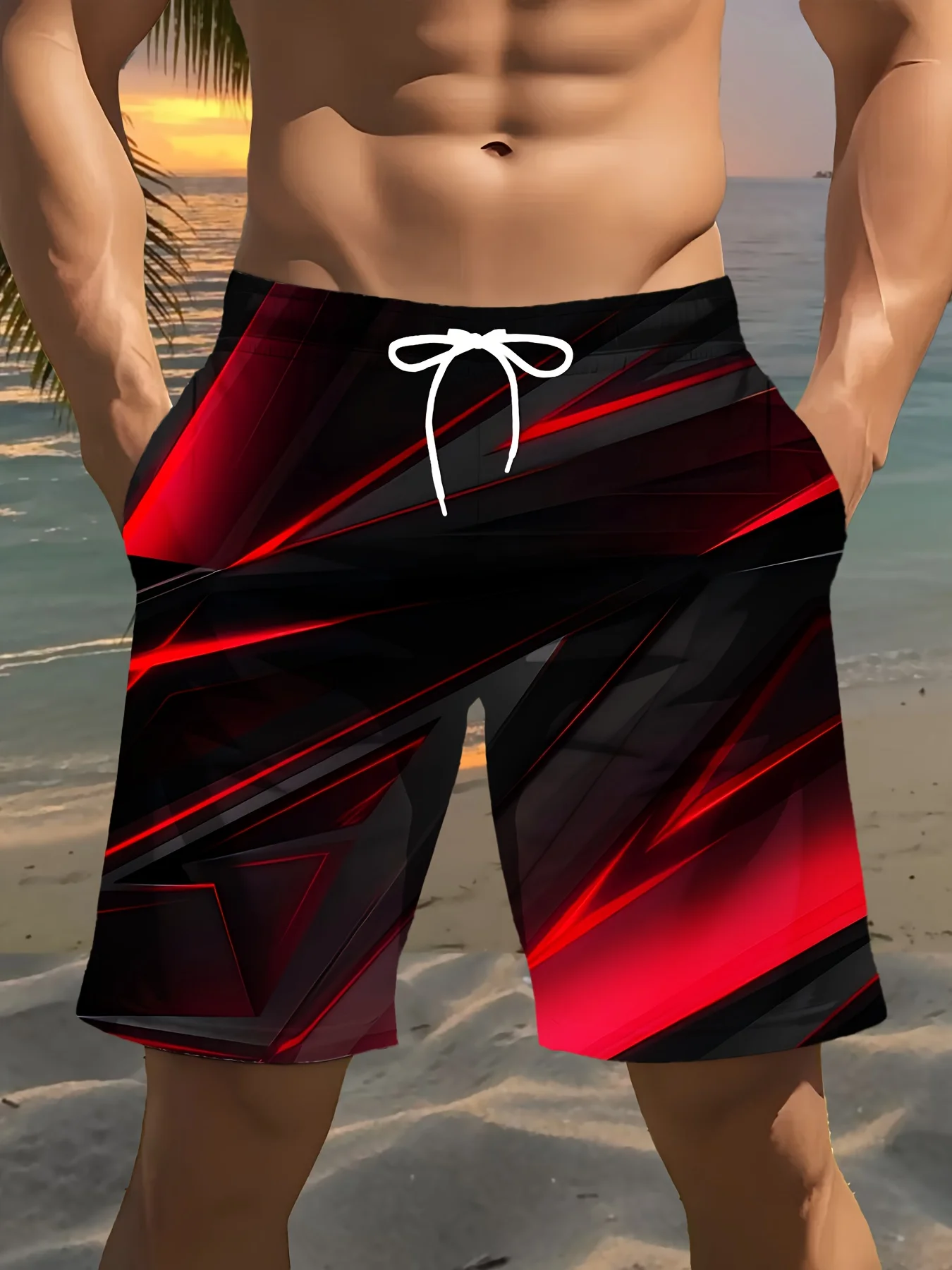3D Printed Sports Quick-Dry Breathable Outdoor Street Casual Fashion Vacation Loose Shorts