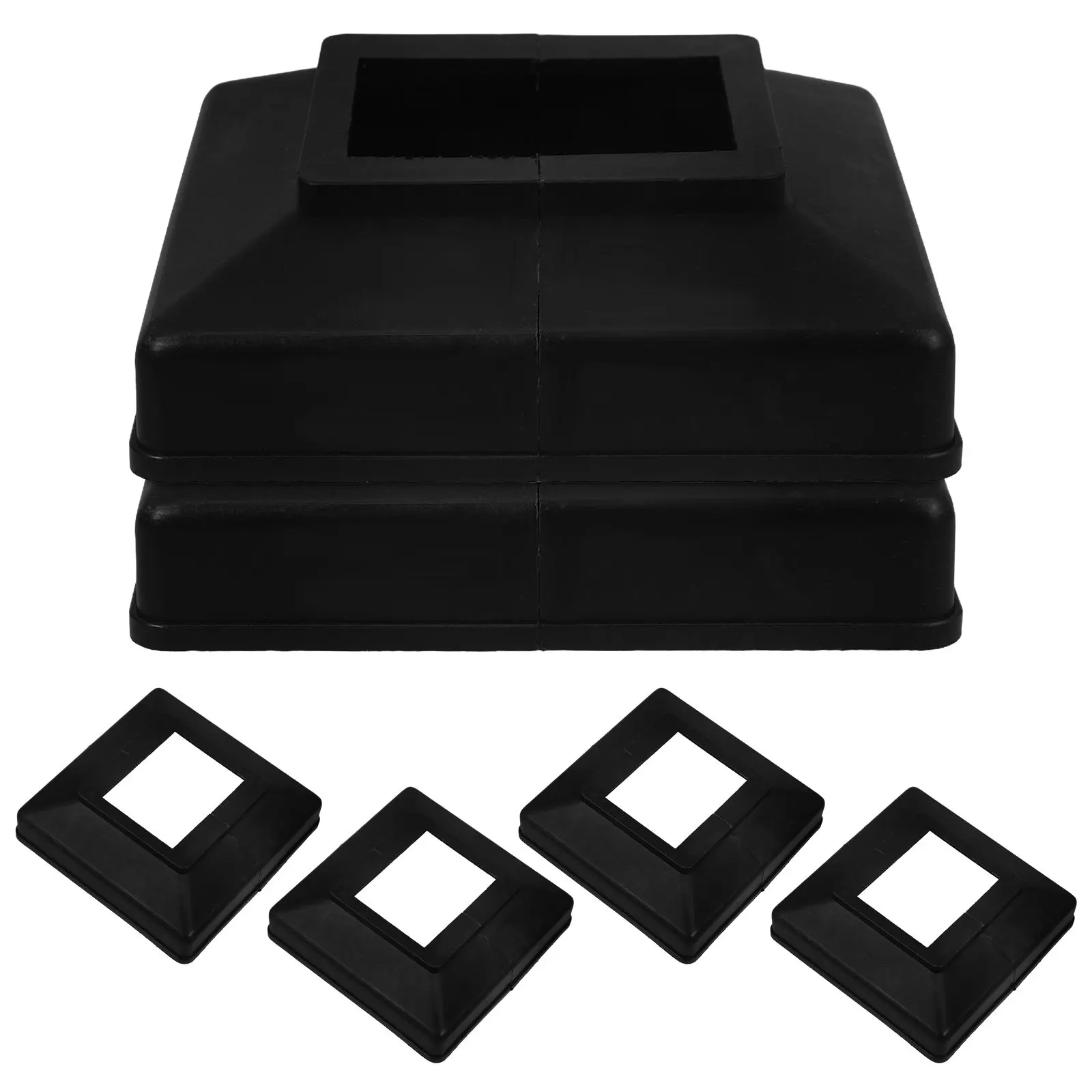 6Pcs Decorative Fence Post Base Covers Split Post Skirts Replacement Deck Railings Outdoor Caps Column Wraps for Porch