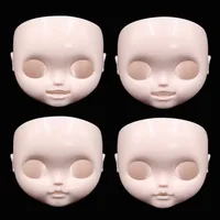 DBS Blyth Doll Icy Customized Face Open Mouth with Teeth Tongue White Skin Lips Carves Eyebrow Face with Backplate and Screws