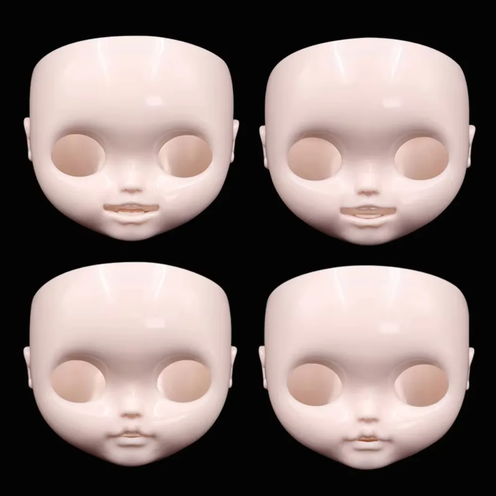 DBS Blyth Doll Icy Customized Face Open Mouth with Teeth Tongue White Skin Lips Carves Eyebrow Face with Backplate and Screws