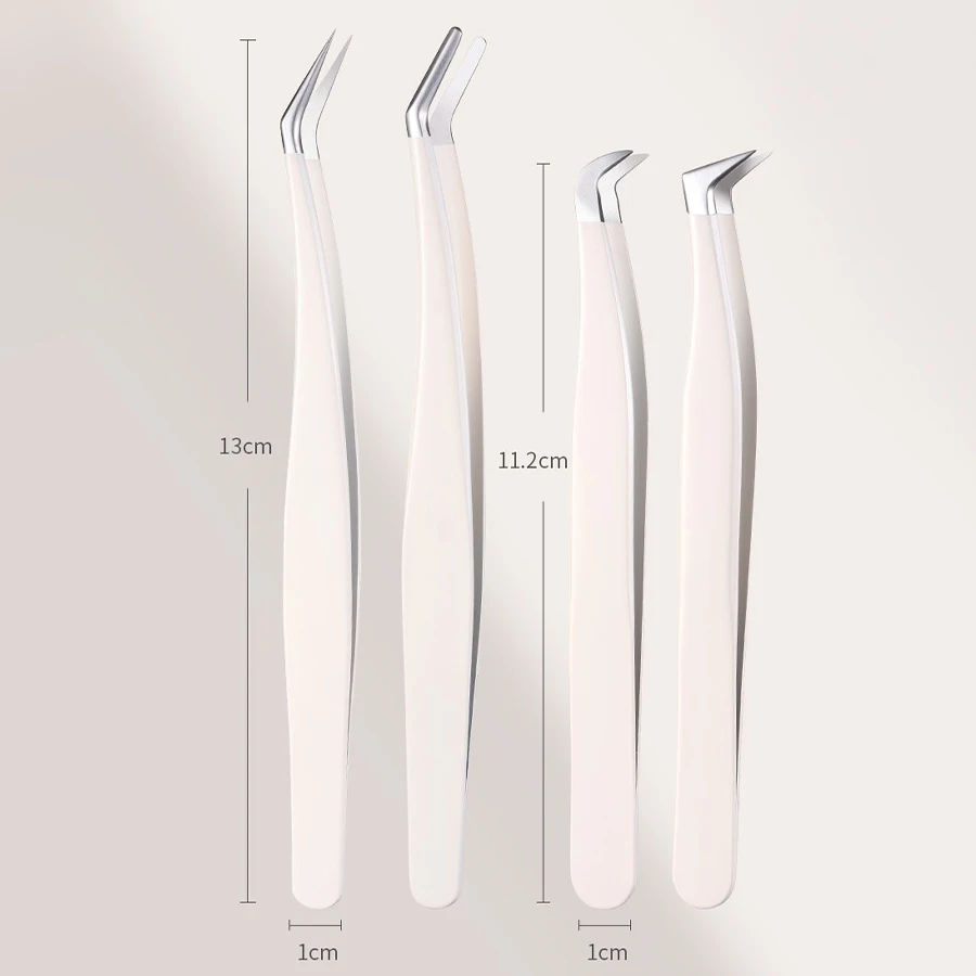 Stainless Steel Eyelash Tweezers Multifunctional Tweezers Grafting False Eyelash Patches False Eyelash Aids Portable Tweezers Be