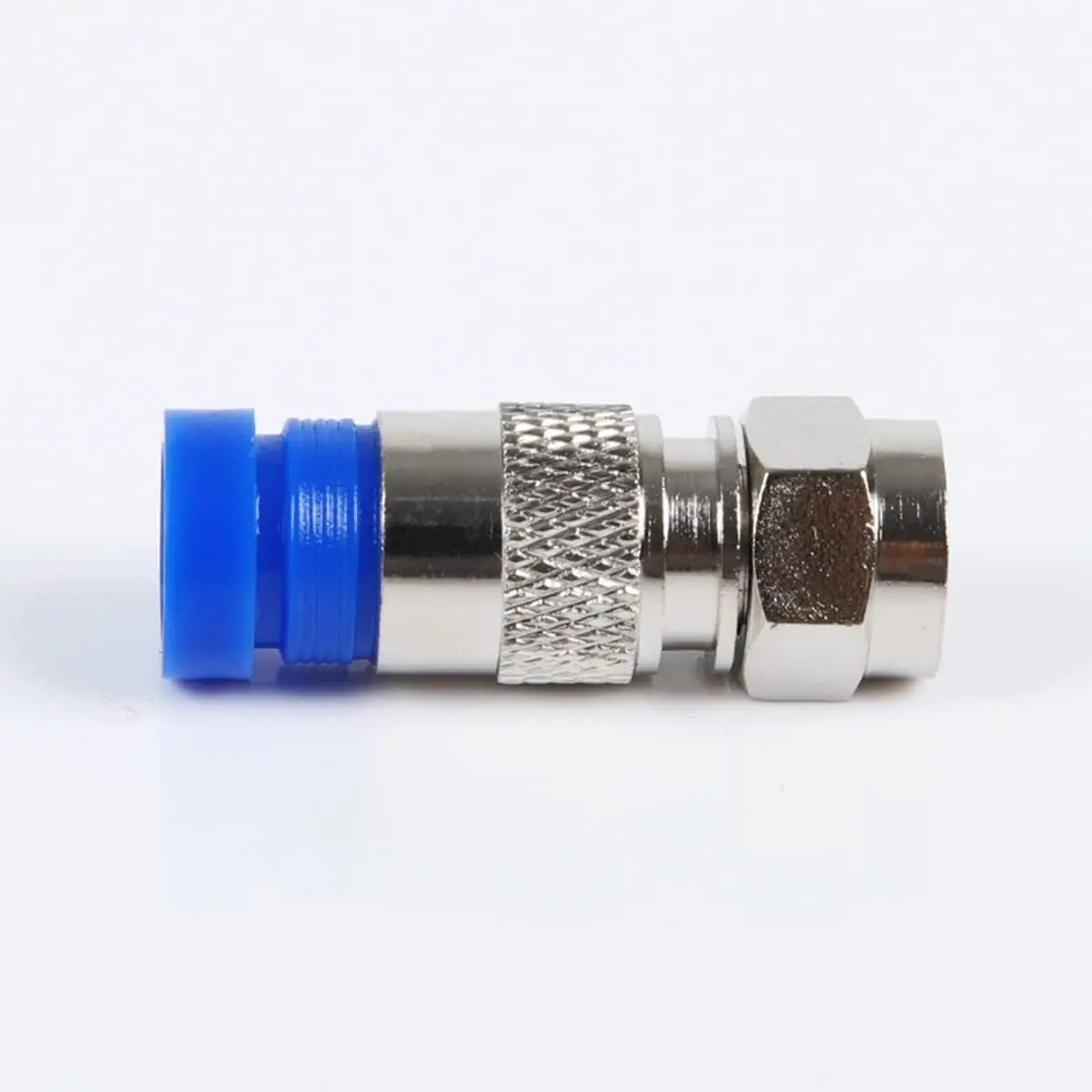 10pcs RG6 Compression Connectors RG6 F Type Connector Coax Coaxial Compression Fitting Waterproof Connection Blue image 5