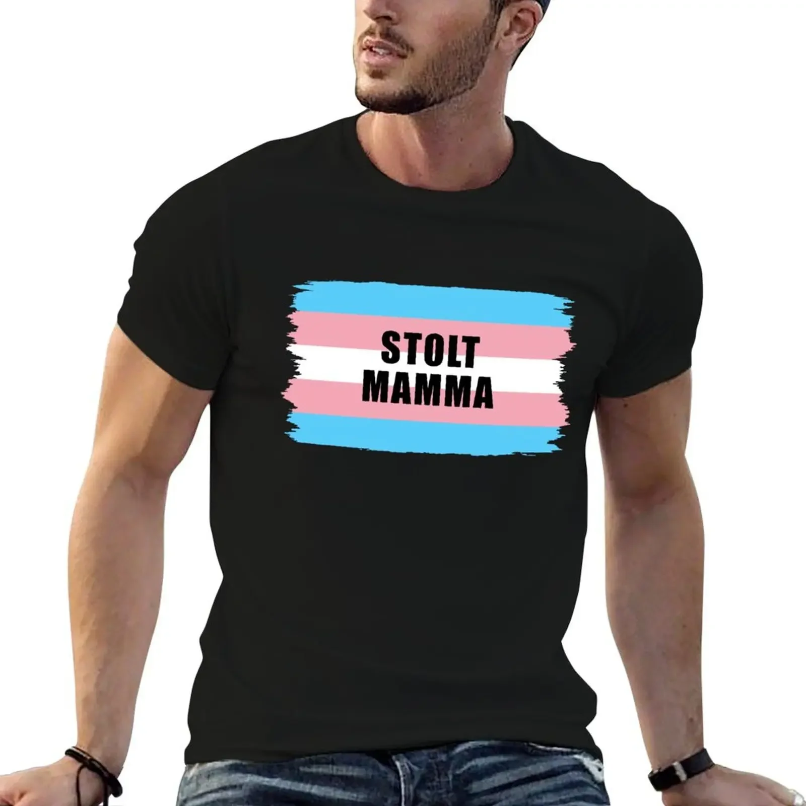 Trans fáni - Stolt mamma T-Shirt shirts graphic tee for a boy plus size tops oversized t shirts for men