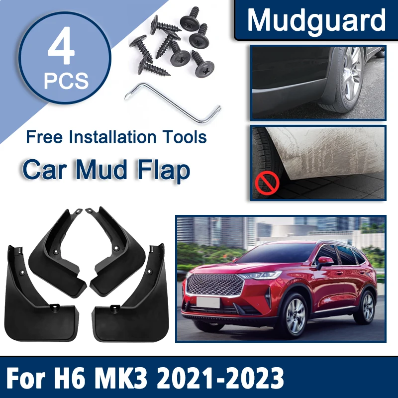 

Automobile Mudguards For Haval H6 MK3 2022 2021-2023 Car Splash Guard Mudflaps Front Rear Fenders Anti-scratch Auto Accessories