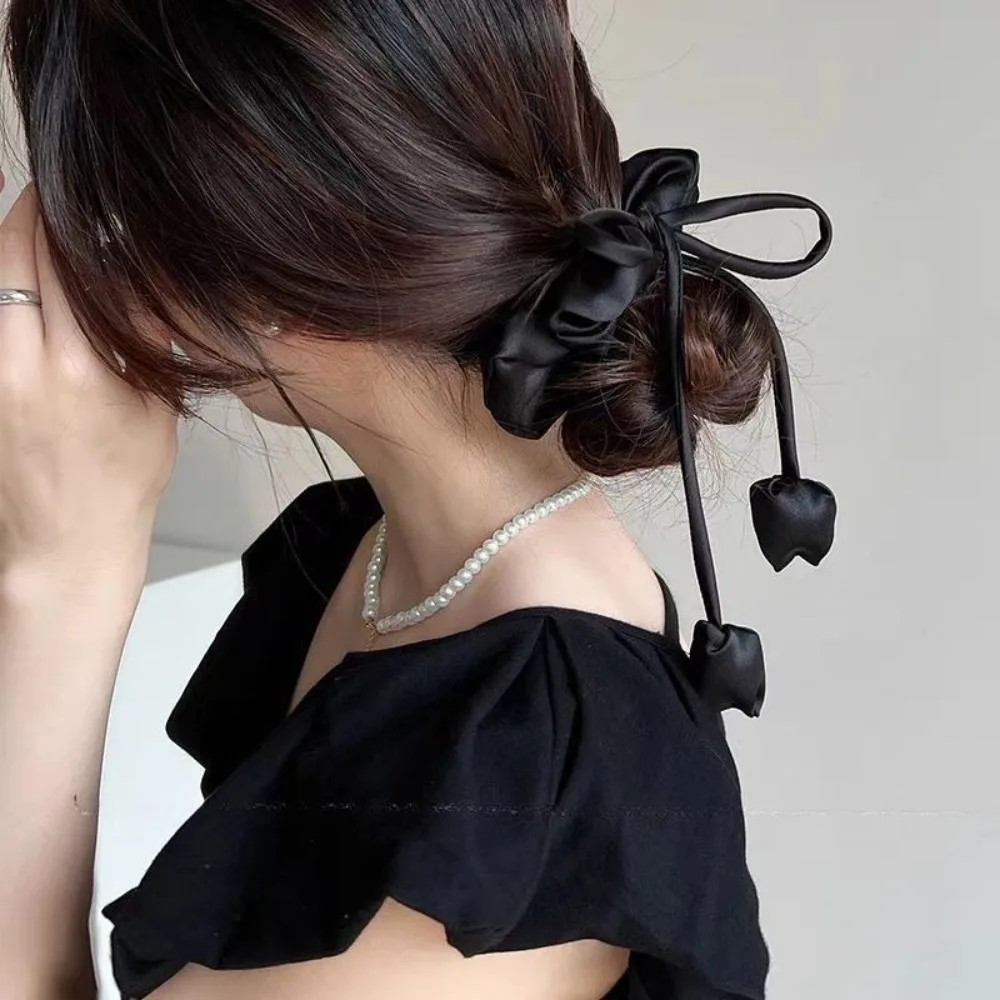 

Cute Hair Bands for Women Girls Korea Preppy Hair Ties Elegant Tulip Scrunchie Ponytail Holder Bow Hair Accessories Для Волос