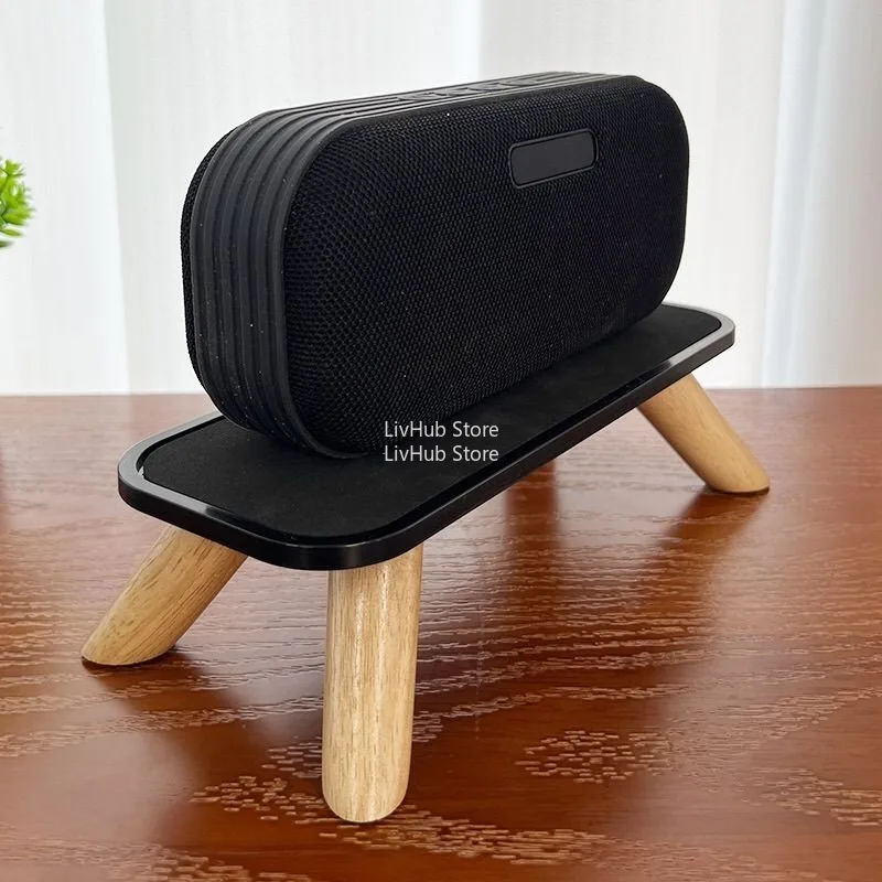 Portable Speaker for  Marshall better for speaker sound-Walnut Desktop Storage Audio speaker stand  (Not Included the Speaker)