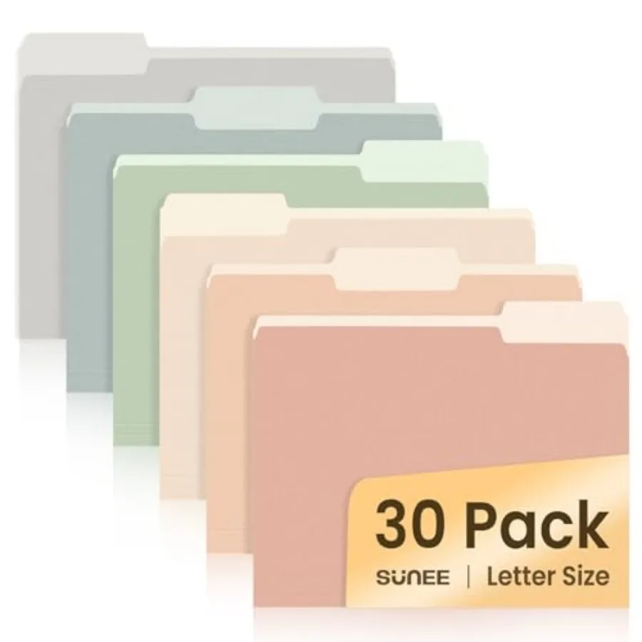 

File Folders, 30 Pack Manilla Folders 8.5 x 11, Colo File Folders Home Office School Supplies for Documents Files Paper, 6