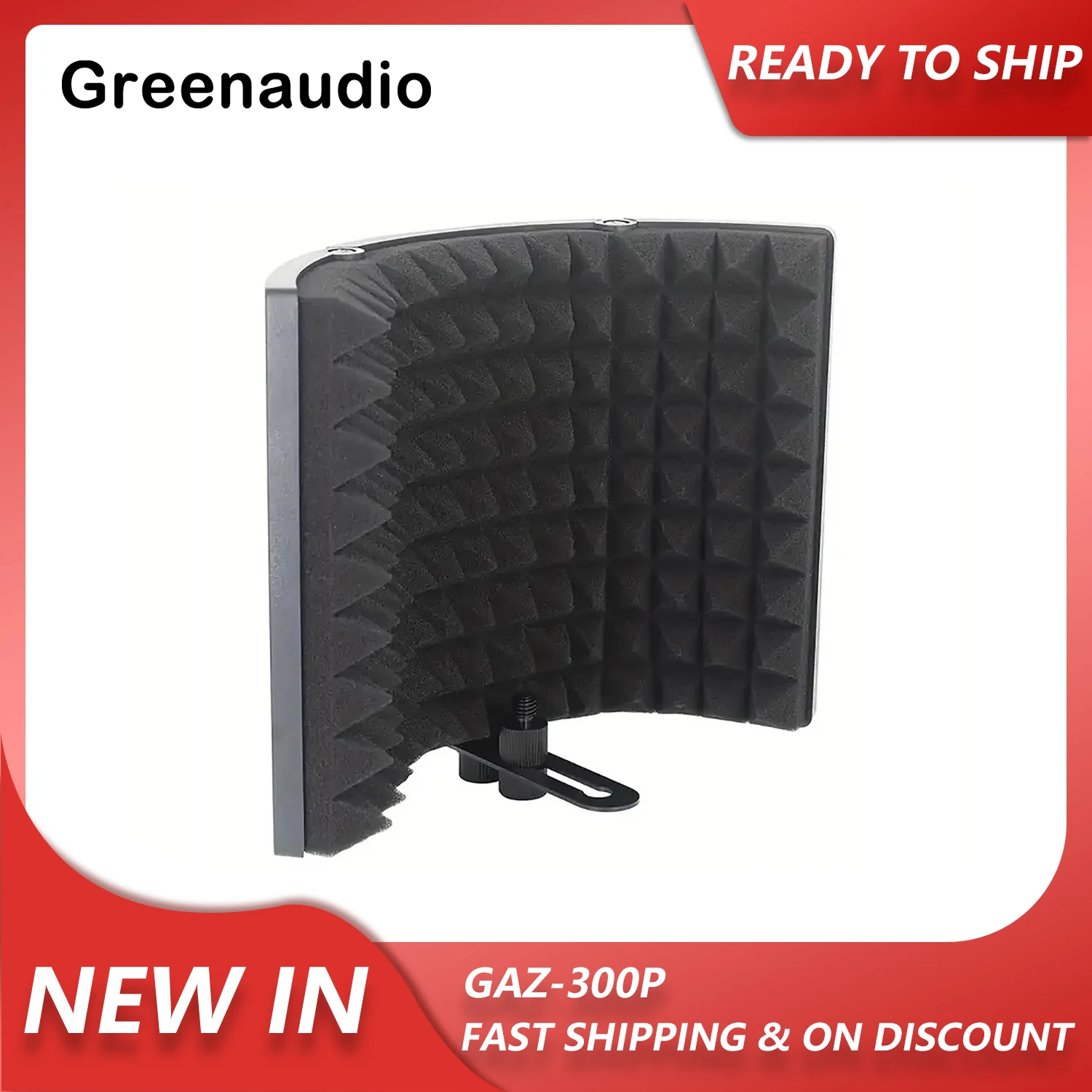 

GAZ-300P Isolation Shield Foldable Mic Shield Reflection Filter with 3/8" and 5/8" Mic Threaded Mount for Recording Studio