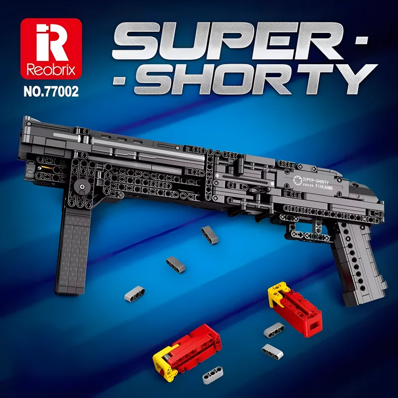 Reobrix 77002 Technical Super Shorty Shotgun Model Military Weapon Building Blocks Bricks Puzzle Toys Brithday Gifts For Kids