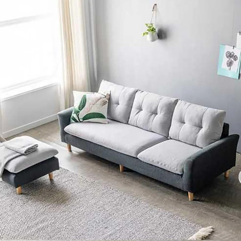 Small Size High Density Foam Low Sectional Grey l Shaped Living Room Home Furniture Set 2020 Fabric Upholstery Sofa