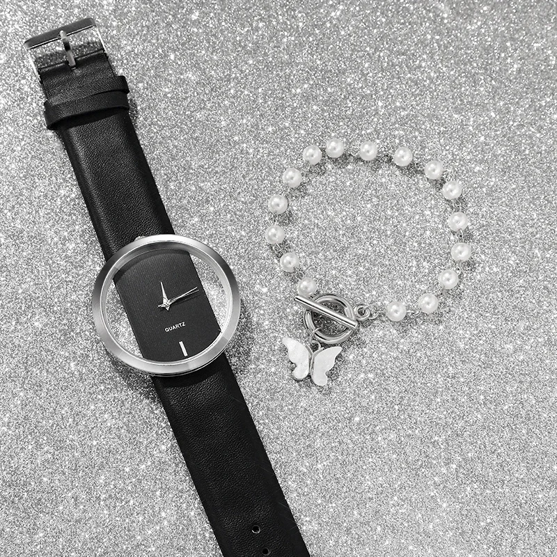 2-piece women's watch+accessory set, new fashionable watch+elegant accessories, the best choice for gift giving