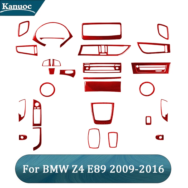 

Красные наклейки из углеродного волокна для BMW Z4 E89 2009 2010 2011 2012 2013 2014 2015 2016, аксессуары для интерьера автомобиля