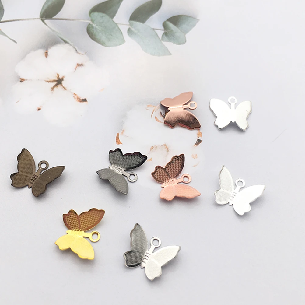 

30 Pcs Butterfly Pendant Accessories DIY Jewelry Making Charms Pendants Alloy Mixed Color