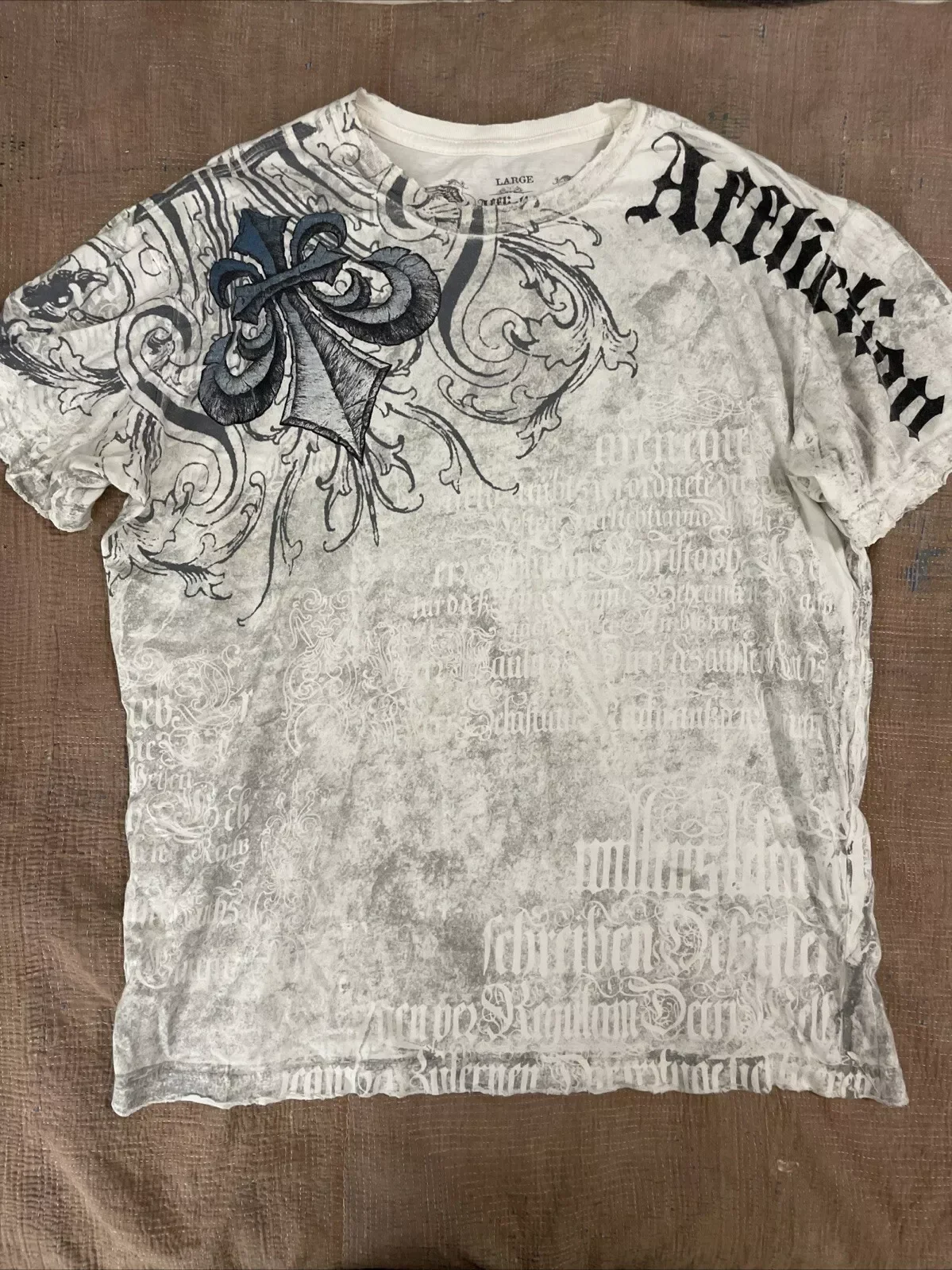 2000s Affliction Graphic T-Shirt Women's Large Grunge Wings New Fashion Style Couple Tops Pure Cotton Street Boxing Shirt