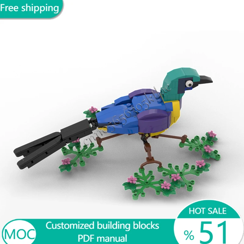 184 PCS Animal Golden Breasted Starling MOC Customize Modular Building Block Simple Popular Model Design DIY Toy Birthday Gift