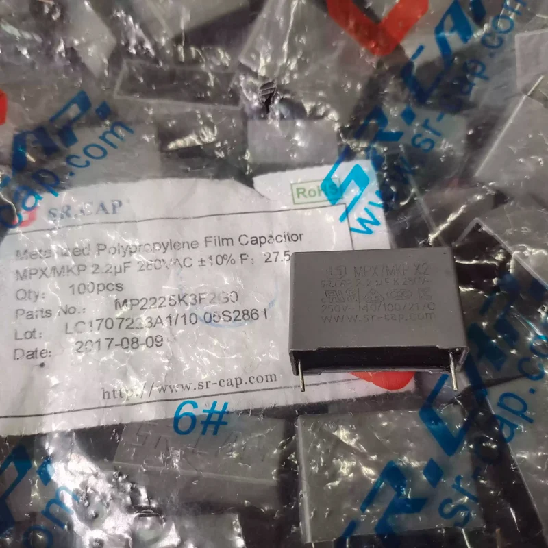 10-100pcs brand new SR.CAP MPX/MKPx2 2.2uf 280v 225k non-polar thin film capacitor p28