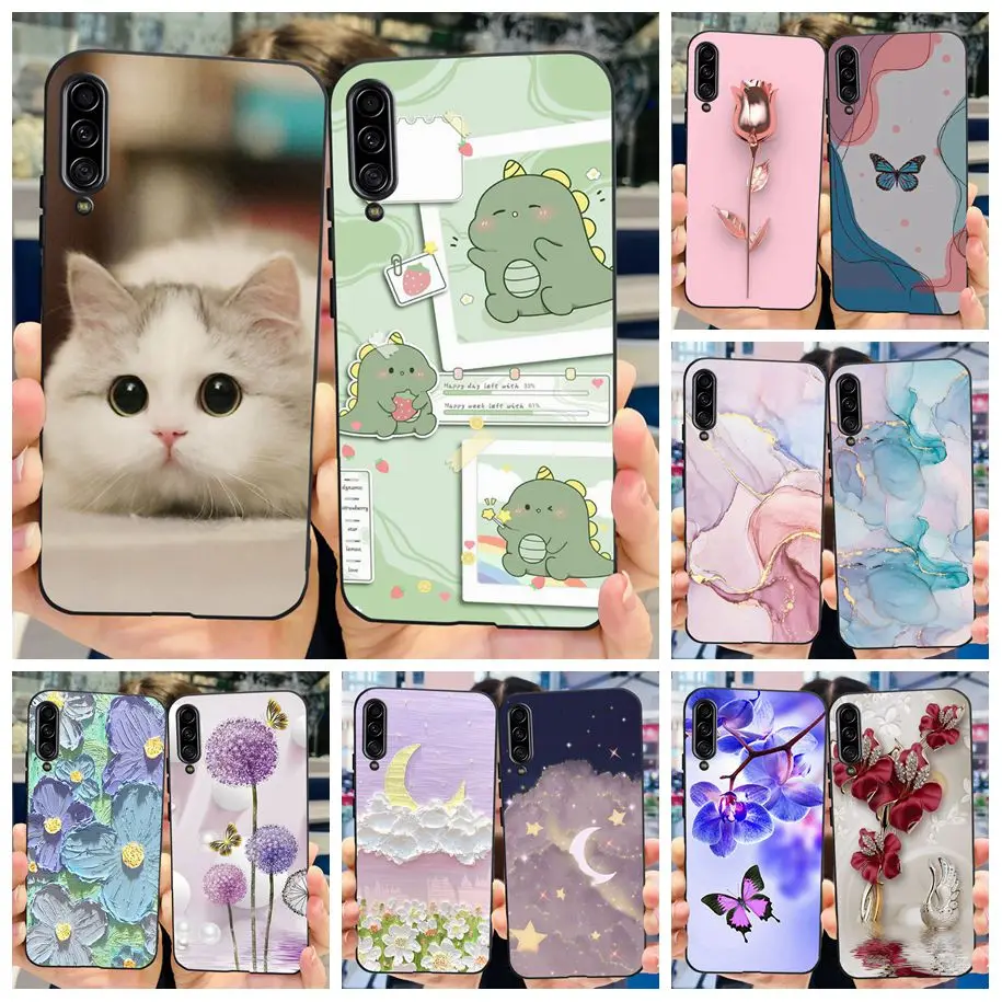 For Samsung Galaxy A90 5G Case Cute Dinosaur Cat Soft Phone Case For Samsung A90 5G Marble Cover For Galaxy A 90 SM-A908N Bumper