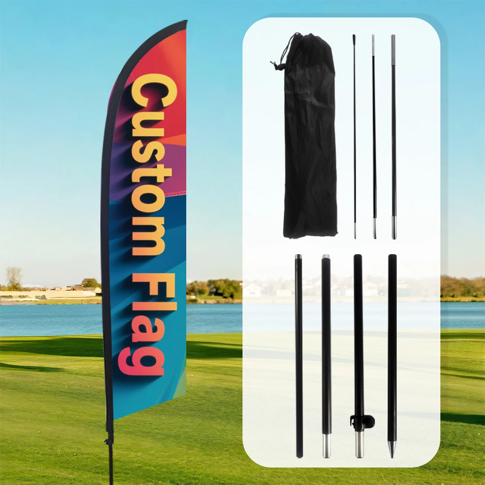 

Custom Feather Flag With Flagpole Beach Flag Polyester Any Size Logo Color Company Advertisement Brand Shop Publicize