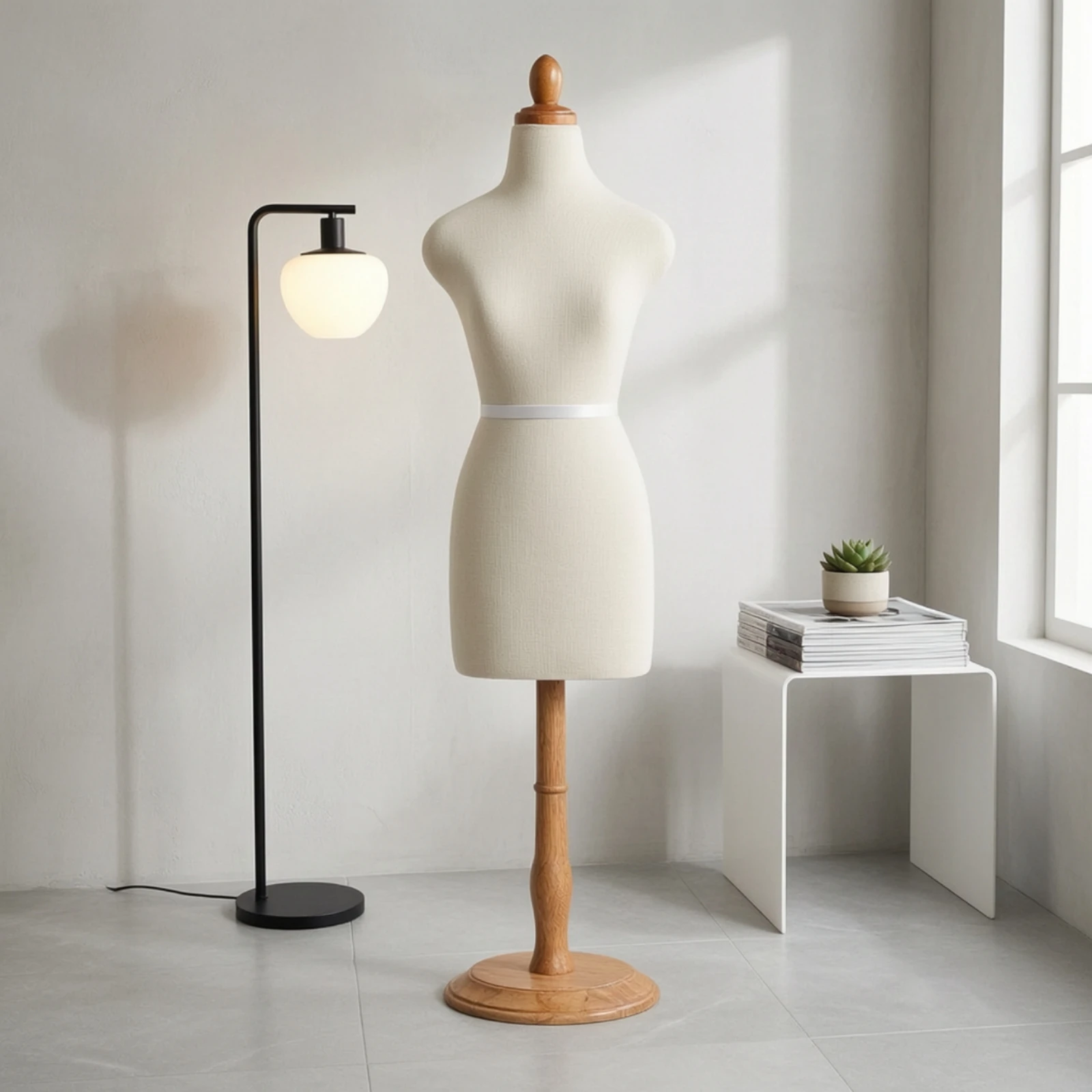 Pinnable Dress Form Easy to Assemble Female Dress Form Mannequin with Stand Lightweight for Designers, Garment Display