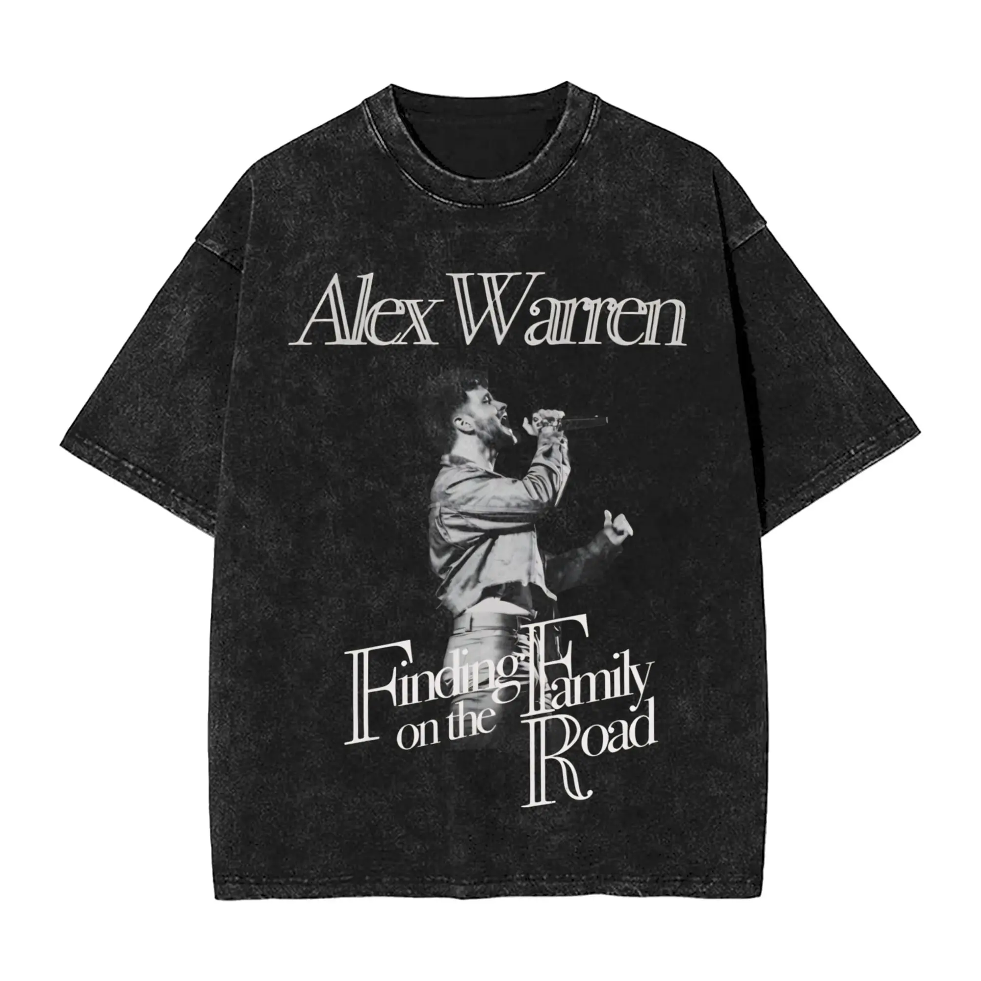 Harajuku Washed Shirt Alex Warren Finding Family on The Road Tour 2026  Outfit Cool T Shirt Streetwear Short Sleeve