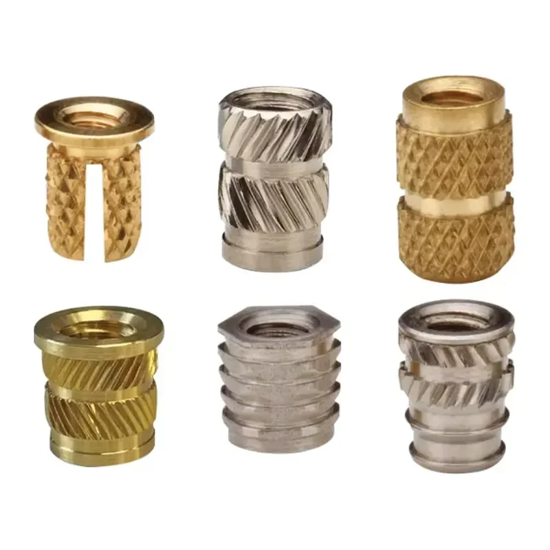 Stainless Steel CNC Machined for Machining Ultrasonic Insert Straight Wall Thru-Threaded Heat Set Staking Inserts Molded-in