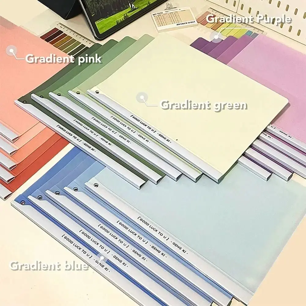 

Gradient Morandi Color A4 Draw Rod Folder Large-capacity Waterproof Pull Rod Clip Thickened Sliding Bar Test Paper Storage Clip