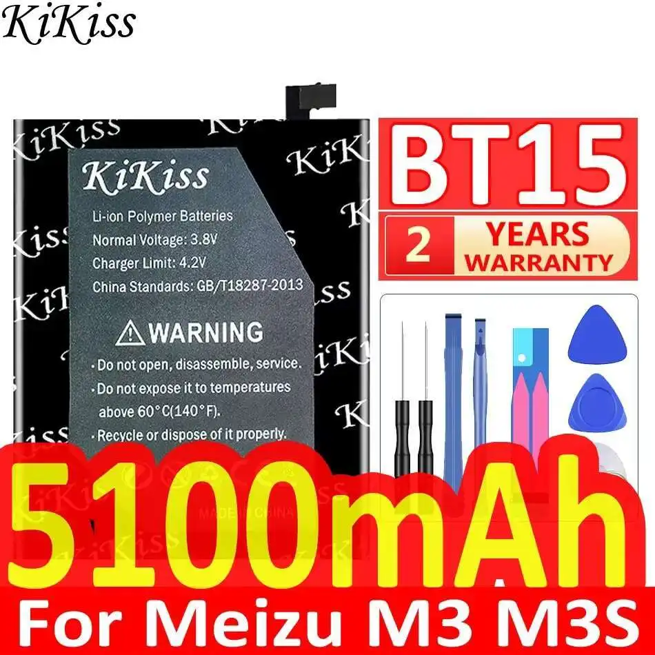 

BT15 BT68 Fast Charging For Meizu M3 M3S Mini Y685Q M688Q M688C M688M M688U 5100Mah Safe Mobile Phone Battery