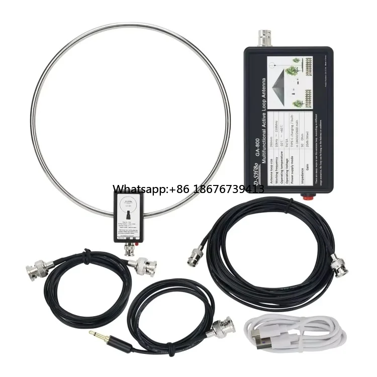 GA-800 Active Loop Shortwave Antenna 10KHz-159MHz Portable HF for Radios