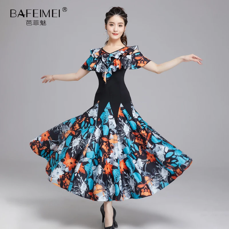 

2022 Newest Ballroom Dance Competition Dress Ballroom Waltz Dresses Standard Women Dress 9024