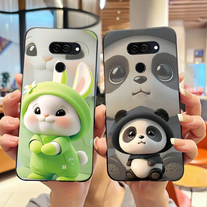 

Luxury Phone Case For LG K40S LM-X430 Bumper Silicone Black Case For LG Q70 Unique Printed Protective Shockproof Soft Cover