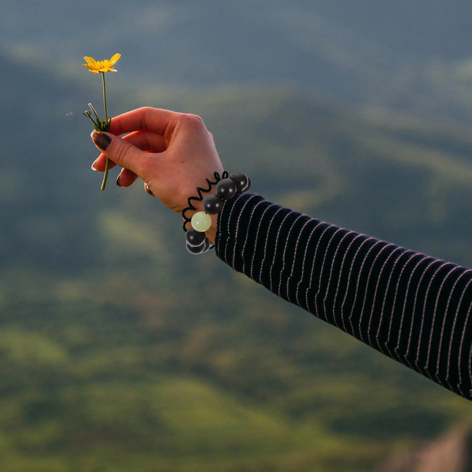 

Ebony Buddha Beads Chain Wood Pendant Jewelry Bracelets Black