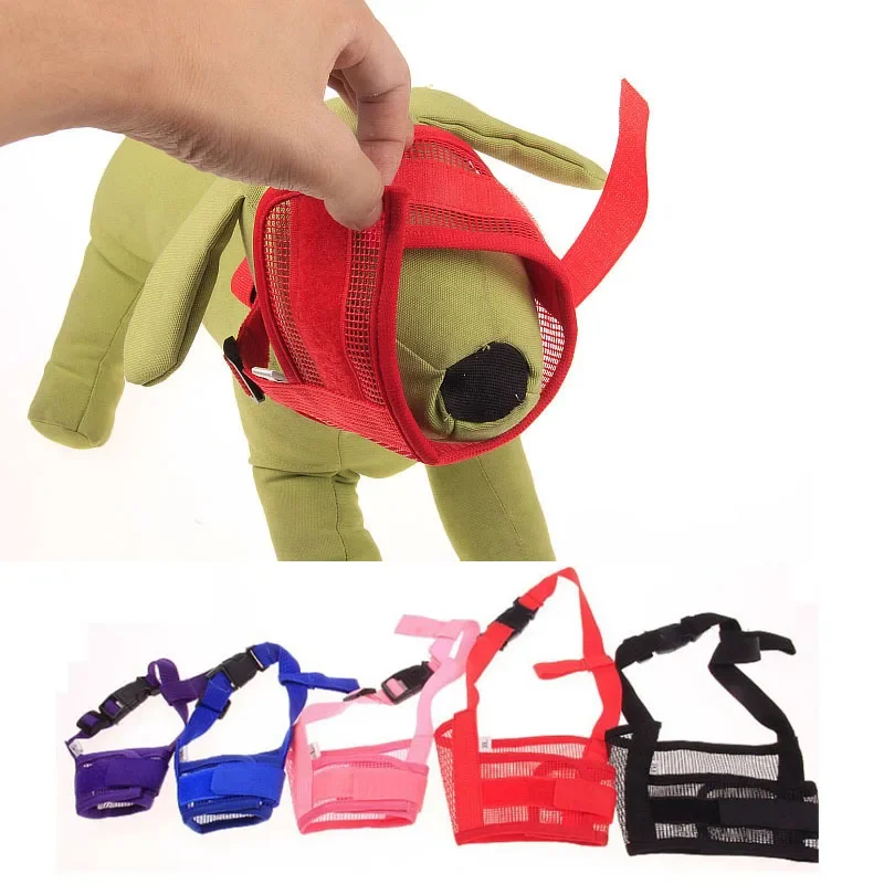 1PCS Pet Dog Adjustable Mask Bark Bite Mesh Mouth Muzzle Grooming Anti Stop Chewing Pets Accessories