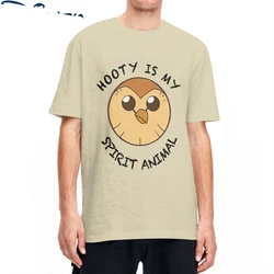 Men Women T-Shirts The Owl House Hooty Is My Spirit Animal Pure Cotton Tee Shirt Short Sleeve T Shirts Round Neck Clothes