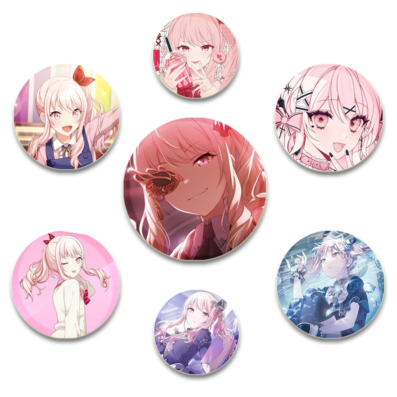 Anime Project SEKAI Pins Akiyama Mizuki Tinplate Badge DIY Custom Cartoon Girl Brooch Pin for Gifts Decorative Clothes Hats