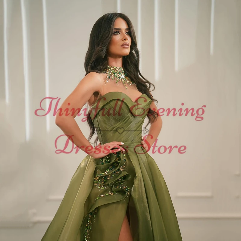 Thinyfull Formal A-Line Prom Dresses Women Sweetheart Beadings Evening Dress Saudi Arabia Cocktail Party Prom Gown Custom Size