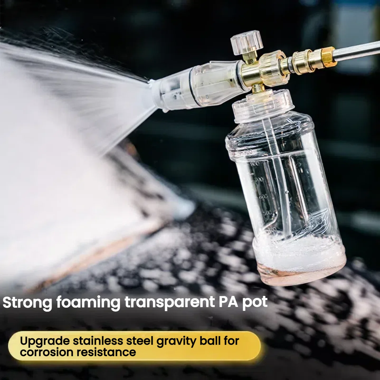 

Пенная пушка для мойки высокого давления, насадка для пены для генератора пены для снега, быстрый разъем 1/4 дюйма, регулируемая насадка-распылитель, комплект мойки высокого давления