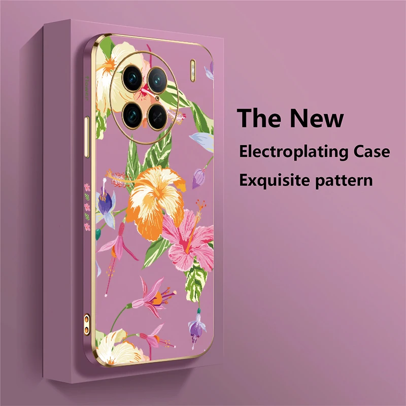 سيليكون زهرة طباعة جراب هاتف ل Vivo Y100 5G Y53S Y55S Y72 Y71 Y70 Y67 Y77T Y95 Y93 Y91i Y81 Y78 Y73 تصفيح غطاء ناعم #3