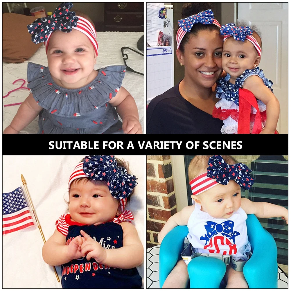 

3pcs Stars Stripes Headb s for Baby Girls Bright Colors Photo Prop Independence Day Toddler Hairb Fabric Accessories Newborn
