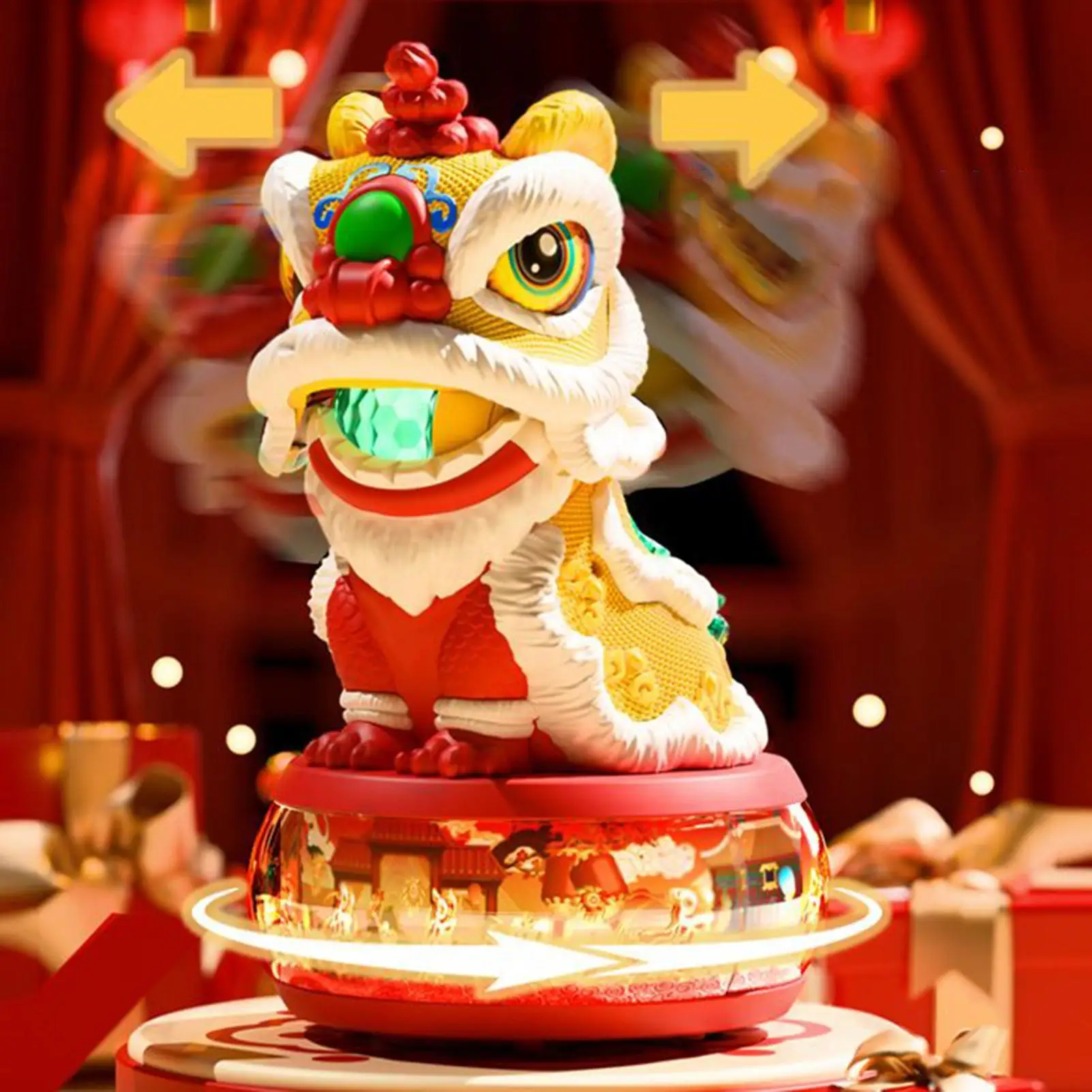 Lopend dierenspeelgoed voor kinderen Elektrisch vroeg onderwijs Leeuwendans met muziek en licht Cartoon muzikaal speelgoed voor jongens en meisjes