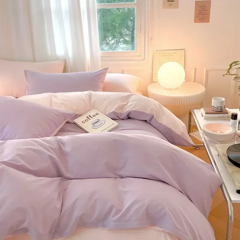 

Double down comforter set 100% cotton Smiple Soft skin comforter cover and pillowcase comforter cover bedding 4 sets
