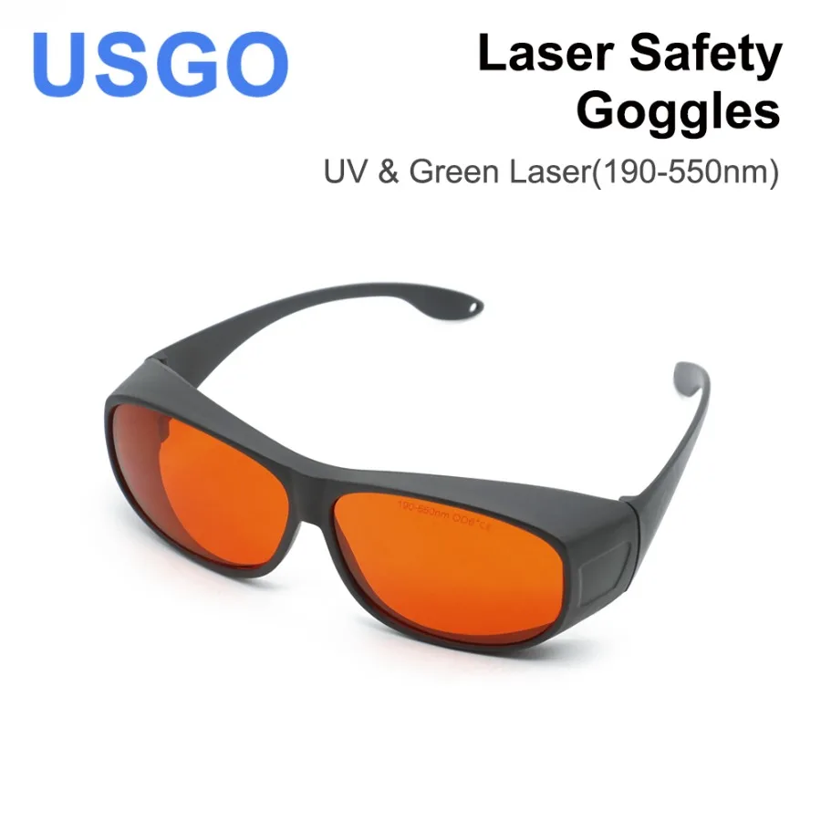 USGO 355nm UV laser safety goggles Type C OD6+ 190-550nm Protective eyewear for UV laser machine protective glasses