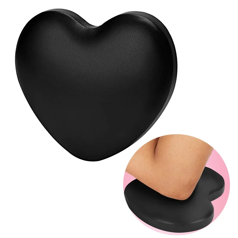 Nail Arm Rest for Elbow Microfiber Leather Elbow Pad Cushion Heart Shaped Nails Elbow Hand Rest with Non-Slip Base for Nail Tech