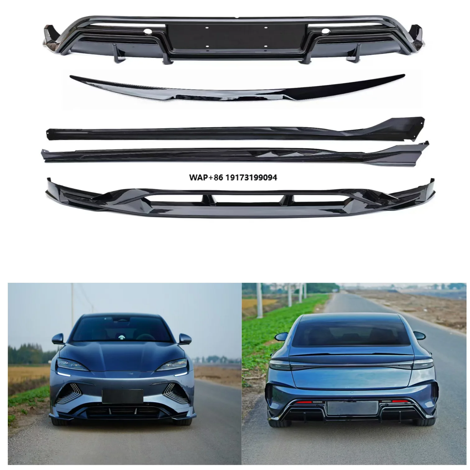 

New PP Plastic Front Lip Rear Lip Side Skirt Spoiler Diffuser Bumper Car Accessories for SEAL 2022-2025