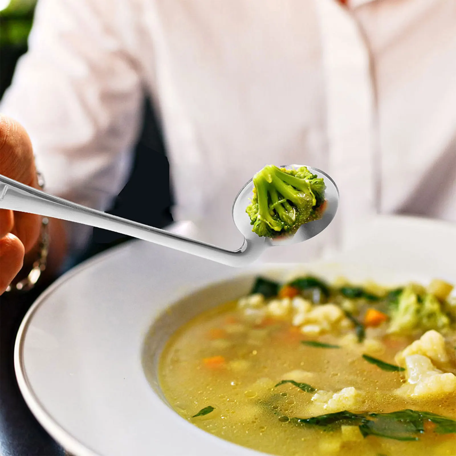 

1 set Angled Spoon Fork Set Feeding Assistance Tool For Elderly Disabled Patients Stainless Steel Non-Slip Handle Adaptive