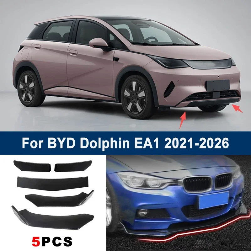 

For BYD Dolphin EA1 2021-2026 model, adjustable 5PCS front bumper lip spoiler protection decorative kit, car body kit