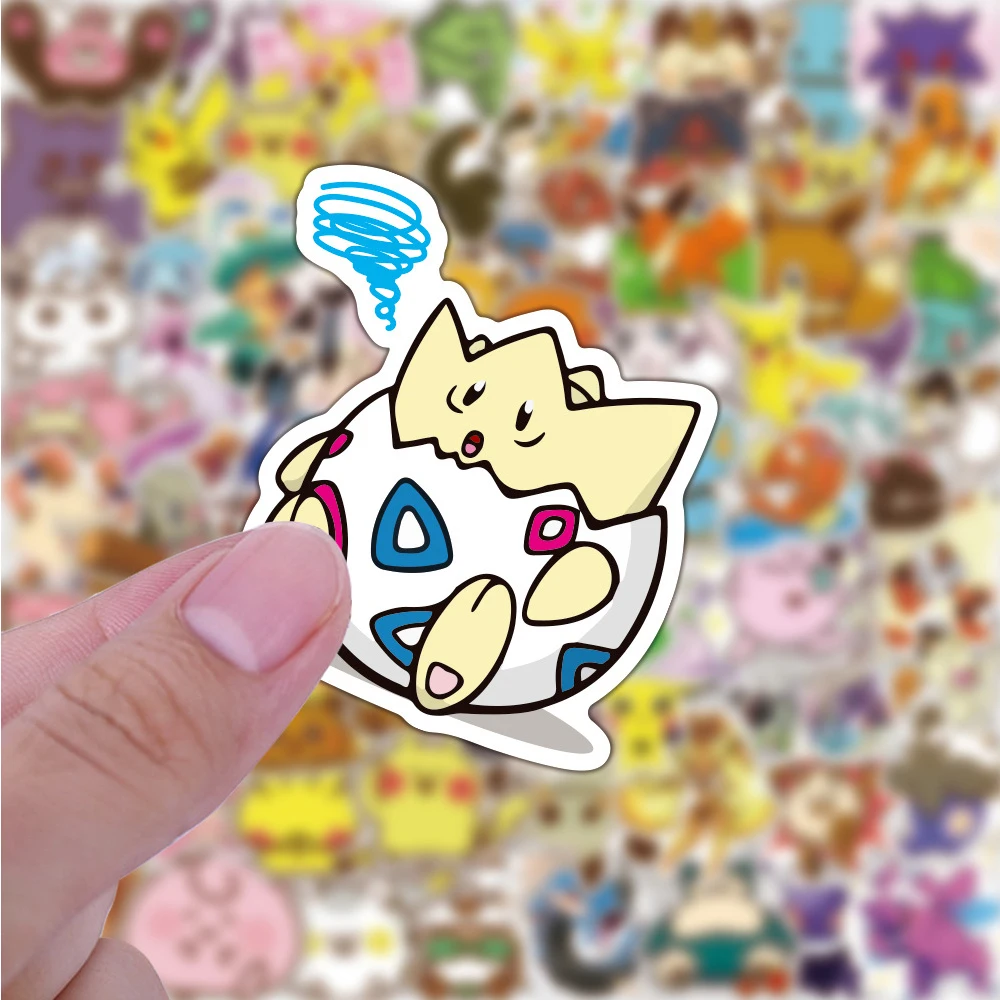 Bonito Pokémon engraçado Anime Adesivos, DIY, telefone, guitarra, laptop, Kawaii, Q-Version, Decalques Graffiti, Presente Toy Kids, 10 Pcs, 30 Pcs, 50 Pcs, 100Pcs