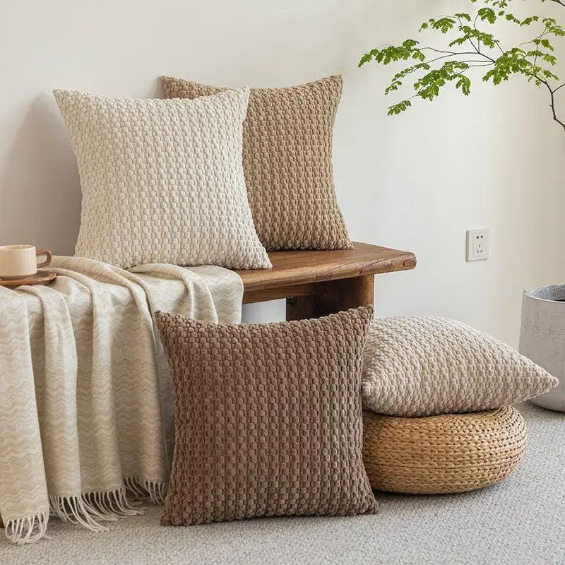 Boho Farmhouse Throw Pillow Covers Modern Nordic Cushion Covers Soft Corduroy (Pillowcases Without Inserts)