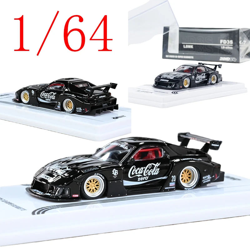 INNO Diecast 1/64 Maßstab MAZDA Legierung Modellautos MAZDA RX7 FD3S LBWK Spielfahrzeuge Spielzeug für Jungen Geschenk Originalverpackung